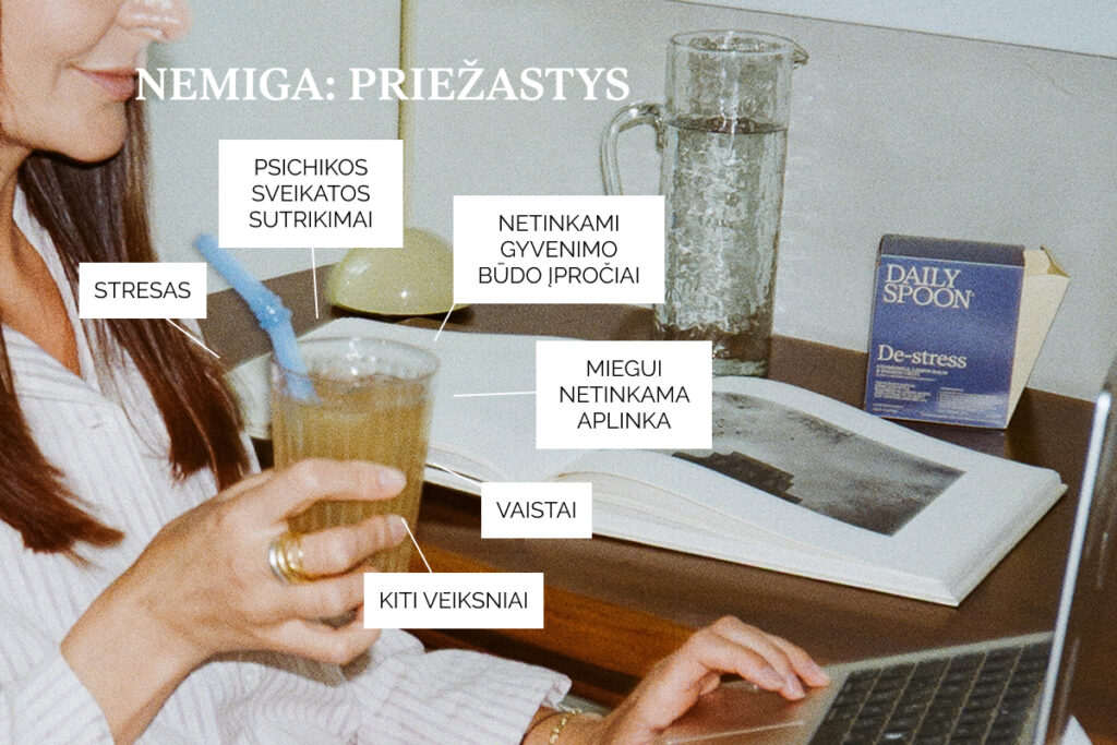 Nemigos priežastys